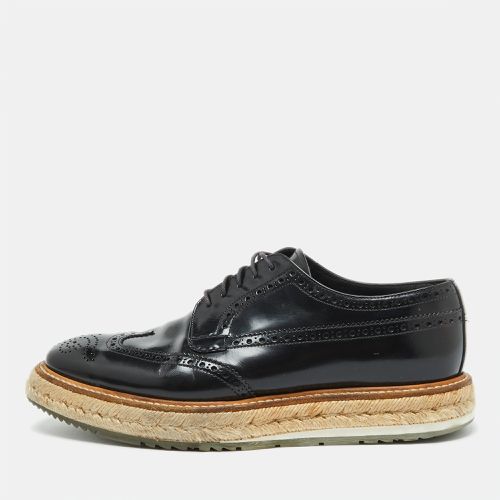 Leather Brogue Wingtip Espadrille Platform Derby Size 38.5 - Prada - Modalova