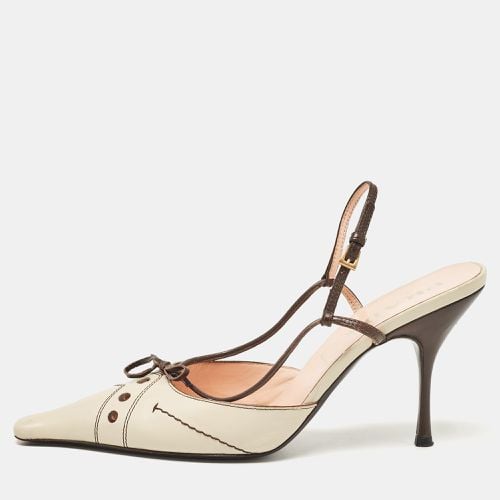 Beige Leather Slingback Pumps Size 38.5 - Prada - Modalova