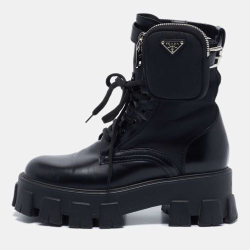 Leather and Nylon Monolith Combat Boots Size 36.5 - Prada - Modalova