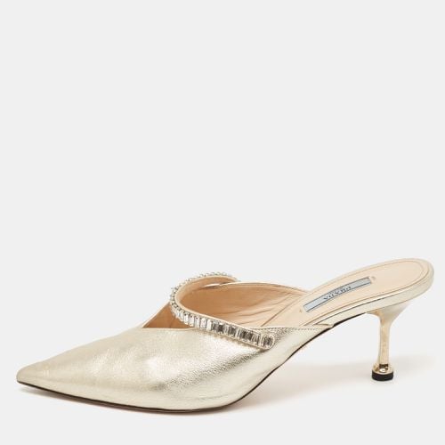 Leather Crystal Embellished Mules Size 40 - Prada - Modalova