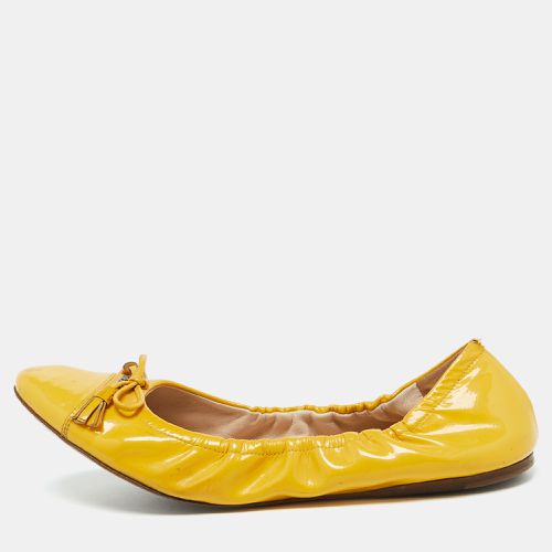 Patent Leather Scrunch Bow Ballet Flats Size 38 - Prada - Modalova