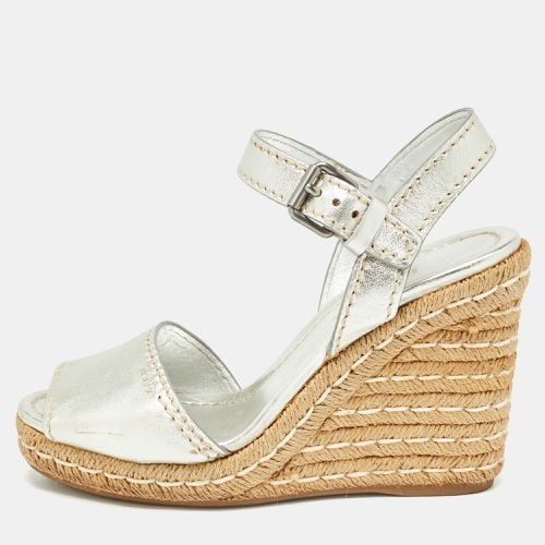 Leather Wedge Espadrilles Size 39.5 - Prada - Modalova