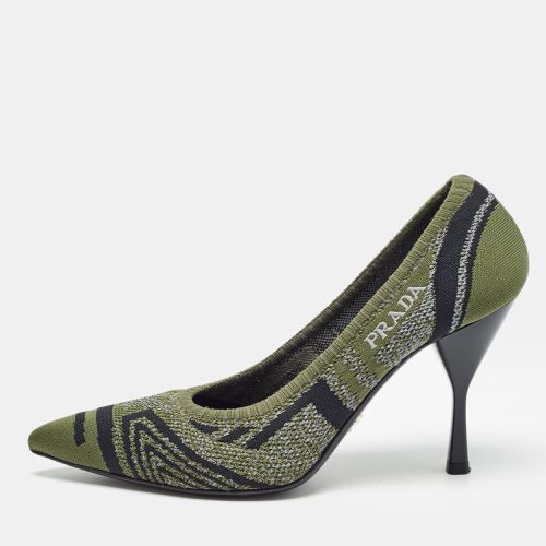 Printed Knit Fabric Pointed Toe Pumps Size 36.5 - Prada - Modalova