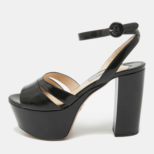 Patent Leather Platform Ankle Strap Sandals Size 36.5 - Prada - Modalova