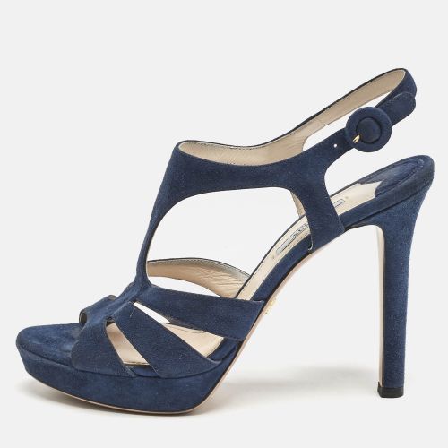 Suede Strappy Platform Sandals Size 40 - Prada - Modalova