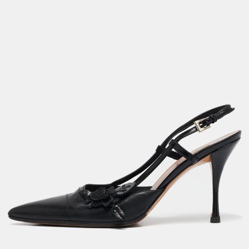 Leather Pointed Toe Slingback Pumps Size 36.5 - Prada - Modalova