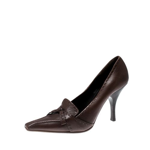 Leather Top Stitch Pointed Toe Pumps Size 36.5 - Prada - Modalova