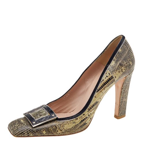 Beige Lizard Leather Embellished Pumps Size 38.5 - Prada - Modalova