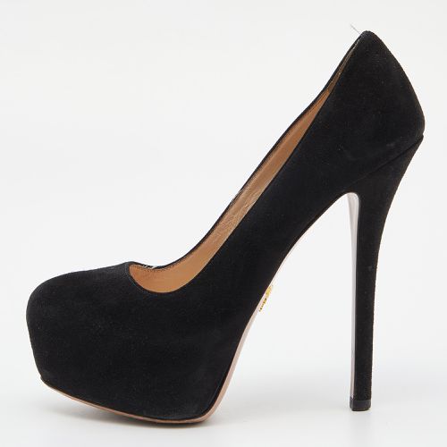 Suede Platform Pumps Size 36.5 - Prada - Modalova