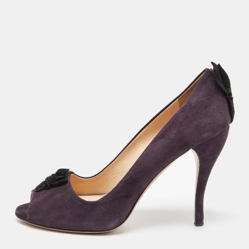 Suede Peep Toe Pumps Size 39 - Prada - Modalova