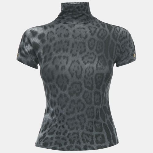 Leopard Print Modal Jersey High Neck Top S - Roberto Cavalli - Modalova