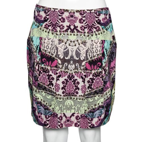 Printed Silk Mini Skirt M - Roberto Cavalli - Modalova