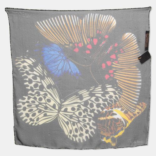 Butterfly Print Silk Square Scarf - Roberto Cavalli - Modalova