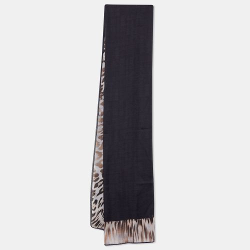 Animal Print Silk Chiffon Stole - Roberto Cavalli - Modalova