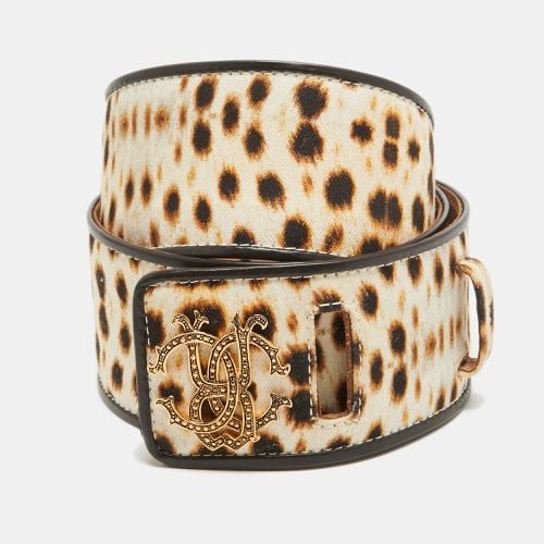 Leaopard Print Canvas RC Logo Waist Belt 95CM - Roberto Cavalli - Modalova