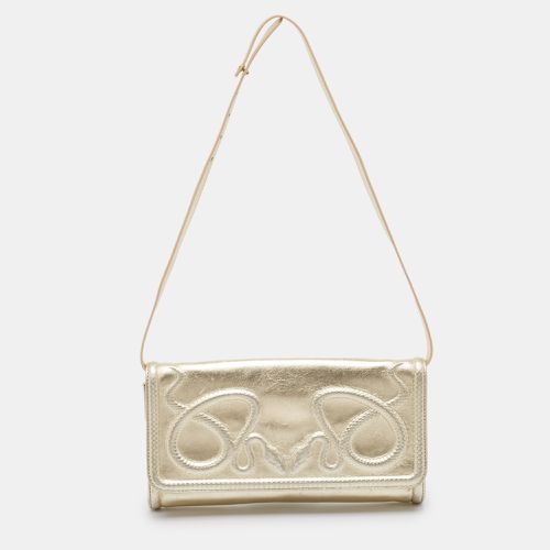 Snake Embossed Leather Clutch - Roberto Cavalli - Modalova