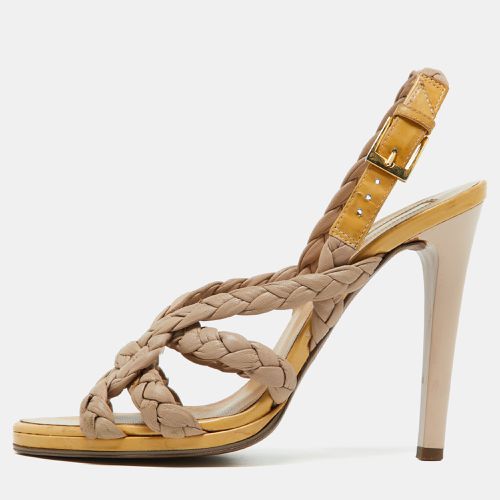 Woven Leather Slide Sandals Size 36 - Roberto Cavalli - Modalova