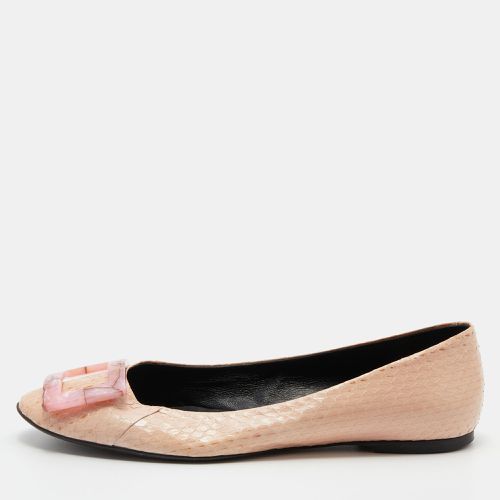 Python Leather Trompette Ballet Flats Size 38.5 - Roger Vivier - Modalova