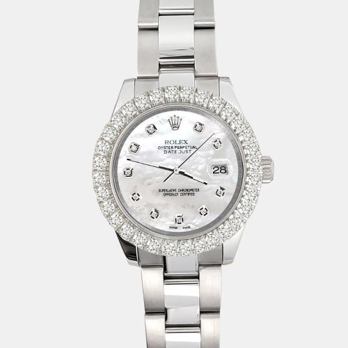 Custom 2.25ct Diamonds Stainless Steel Datejust Automatic Women's Wristwatch 31mm - Rolex - Modalova