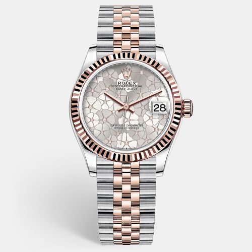 Datejust Diamond Floral Dial 18k Rose Gold & Steel 31 mm - Rolex - Modalova