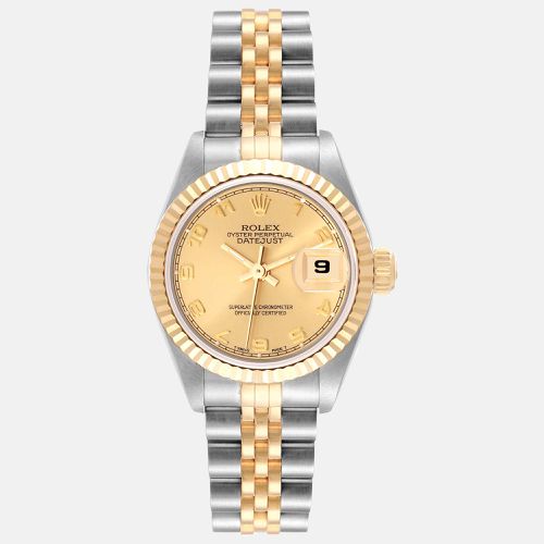 Datejust Steel Yellow Champagne Arabic Dial Ladies Watch 69173 26 mm - Rolex - Modalova