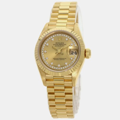 Champagne Diamond 18k Yellow Datejust 69178 Automatic Women's Wristwatch 26 mm - Rolex - Modalova