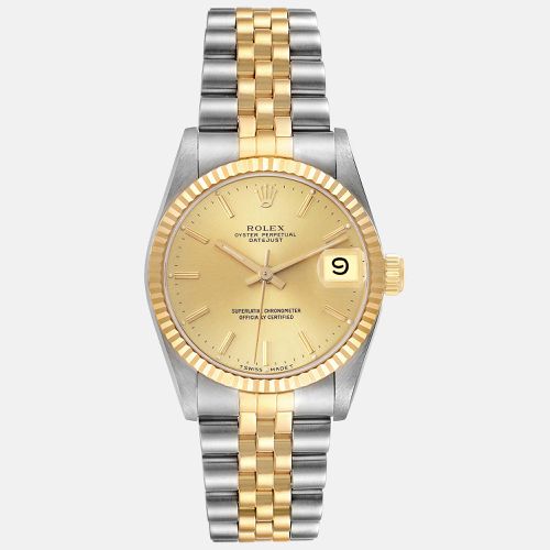 Datejust Midsize Champagne Dial Steel Yellow Ladies Watch 68273 31 mm - Rolex - Modalova