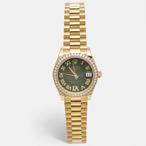 Olive Green Diamond 18K Yellow President Datejust 278288BRBR Women's Wristwatch 31 mm - Rolex - Modalova