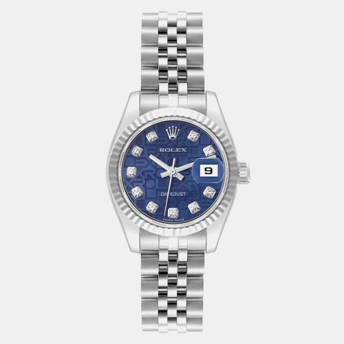 Datejust Steel White Gold Diamond Dial Ladies Watch 179174 26 MM - Rolex - Modalova