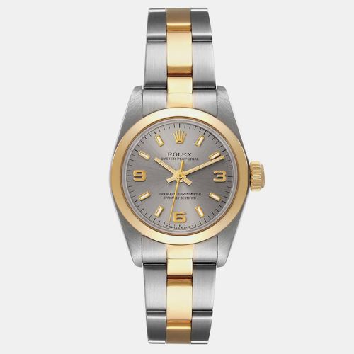 Oyster Perpetual Steel Yellow Gold Slate Dial Ladies Watch 24.0 mm - Rolex - Modalova