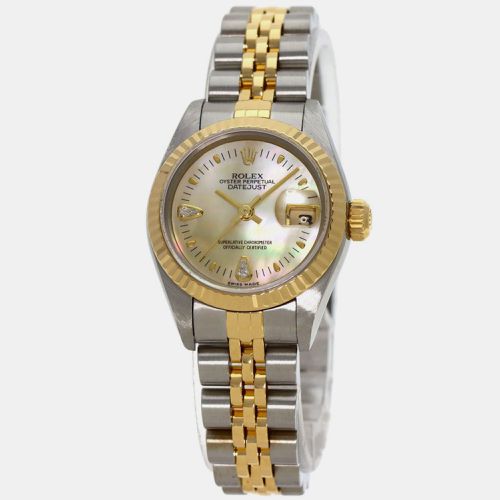 Mother Of Peal Diamond 18k Gold Datejust 79173 Automatic Women's Wristwatch 26 mm - Rolex - Modalova