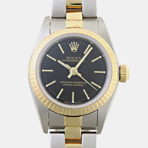 K Yellow Gold Stainless Steel Oyster Perpetual 76193 Automatic Women's Wristwatch 24 mm - Rolex - Modalova