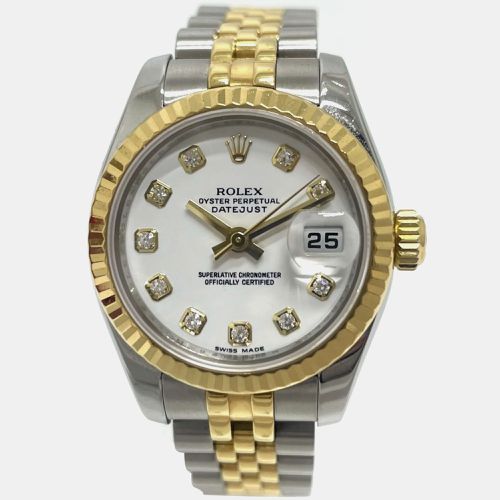 Diamond 18k Yellow Gold Stainless Steel Datejust 179173 Automatic Women's Wristwatch 26 mm - Rolex - Modalova