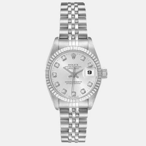 Datejust Steel White Gold Diamond Dial Ladies Watch 26.0 mm - Rolex - Modalova