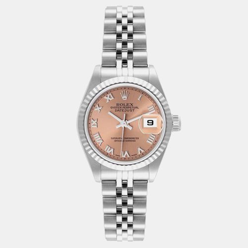 Datejust Salmon Dial Steel White Gold Ladies Watch 79174 26 mm - Rolex - Modalova