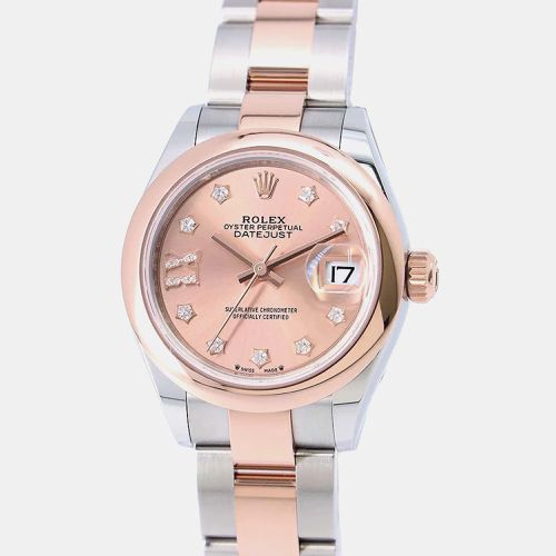 K Rose Gold Stainless Steel Datejust 279161 Automatic Women's Wristwatch 28 mm - Rolex - Modalova