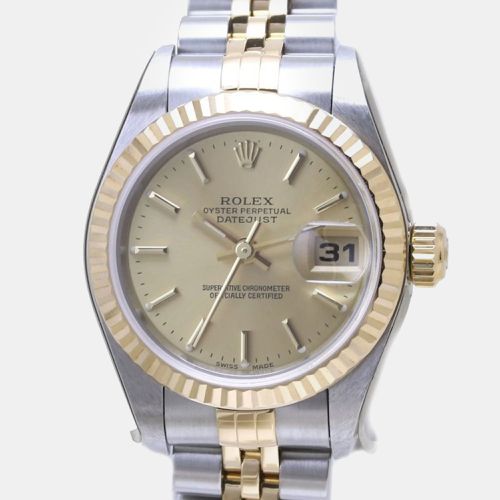 Champagne 18k Yellow Stainless Steel Datejust 79173 Automatic Women's Wristwatch 26 mm - Rolex - Modalova