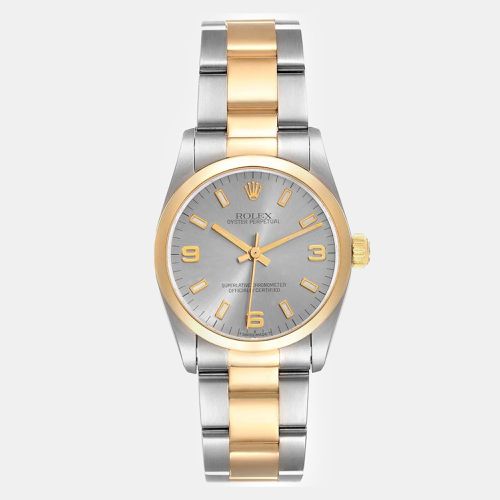 Midsize 31 Slate Dial Yellow Gold Steel Ladies Watch 67483 - Rolex - Modalova