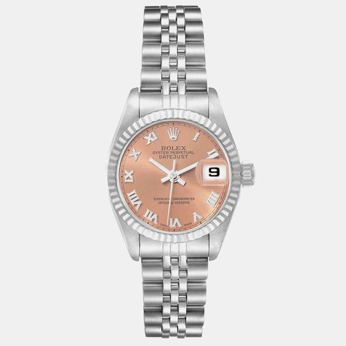 Datejust Steel White Gold Salmon Dial Ladies Watch 26 mm - Rolex - Modalova