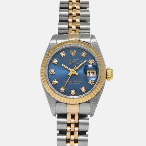 Black Diamonds 18K Yellow Gold And Stainless Steel Datejust 69173 Women's Wristwatch 26 mm - Rolex - Modalova