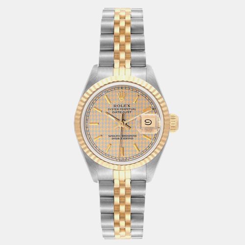 Champagne 18k Yellow Stainless Steel Datejust 69173 Automatic Women's Wristwatch 26 mm - Rolex - Modalova