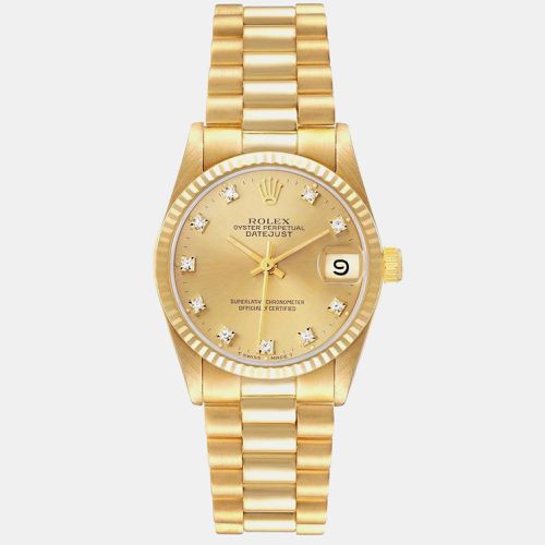 President Midsize Yellow Diamond Dial Ladies Watch 68278 31 mm - Rolex - Modalova