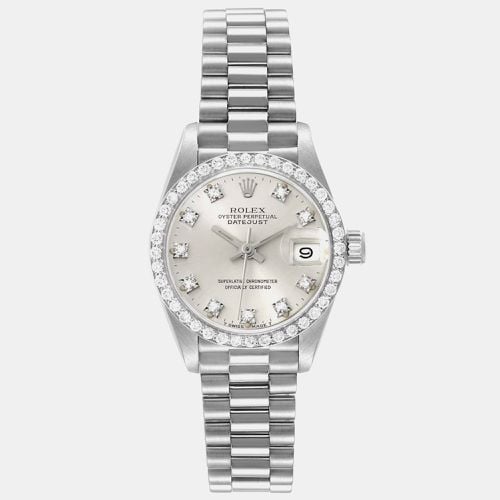 President Datejust White Gold Diamond Dial Ladies Watch 26.0 mm - Rolex - Modalova