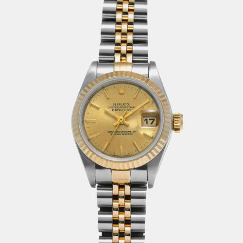 Champagne 18k Yellow Stainless Steel Datejust 69173 Automatic Women's Wristwatch 26 mm - Rolex - Modalova