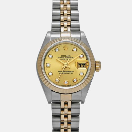 Champagne Diamond 18k Gold Stainless Steel Datejust 79173 Automatic Women's Wristwatch 26 mm - Rolex - Modalova