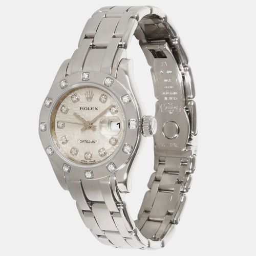 Diamond 18k White Gold Datejust Pearl Master 80319 Automatic Women's Wristwatch 29 mm - Rolex - Modalova