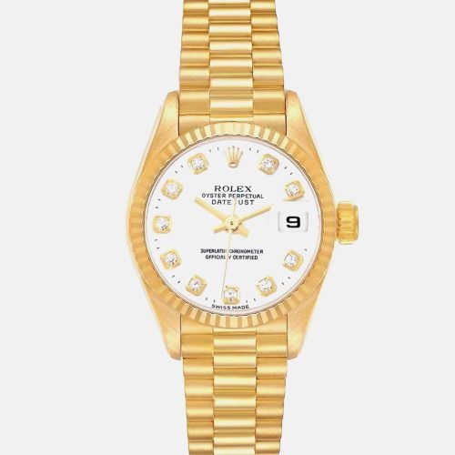 Datejust President Diamond Dial Yellow Gold Ladies Watch 69178 - Rolex - Modalova