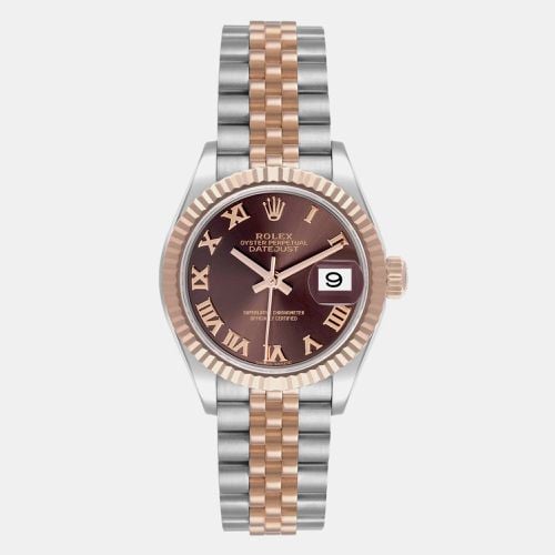 Datejust Chocolate Dial Steel Rose Gold Ladies Watch 279171 28 mm - Rolex - Modalova