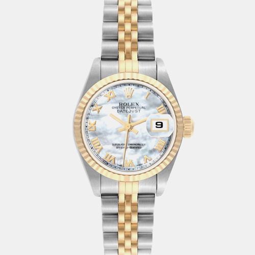 Datejust Steel Yellow Gold Mother of Pearl Roman Dial Ladies Watch 79173 - Rolex - Modalova