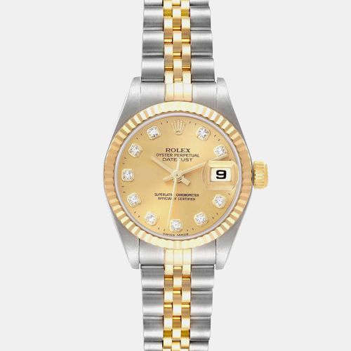 Datejust Steel Yellow Diamond Dial Ladies Watch 79173 - Rolex - Modalova